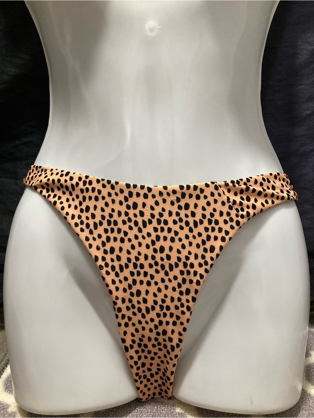 Leopard Print Cheeky Bikini Bottom Animal Print Swimwear Women’s Large
